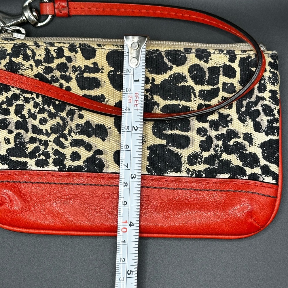 Coach Cheetah Print Wristlet with Red Leather Trim - Picture 8 of 8